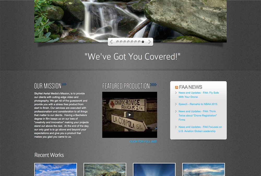 SkyNet Aerial Media Website Design