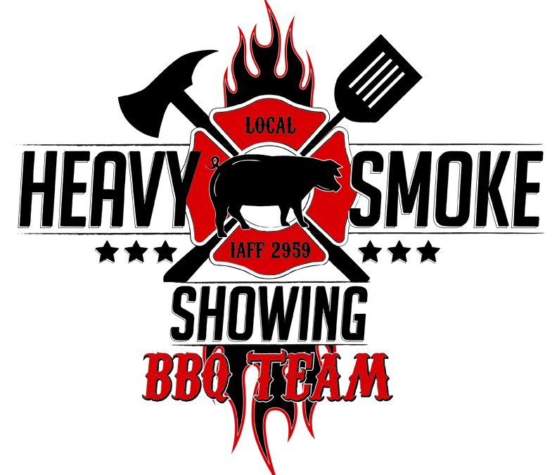 Heavy Smoke Showing Martin County Fire Dept. BBQ Team Logo