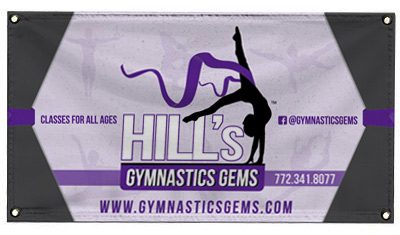 Hills Gymnastics Gems Vinyl Banner Printing